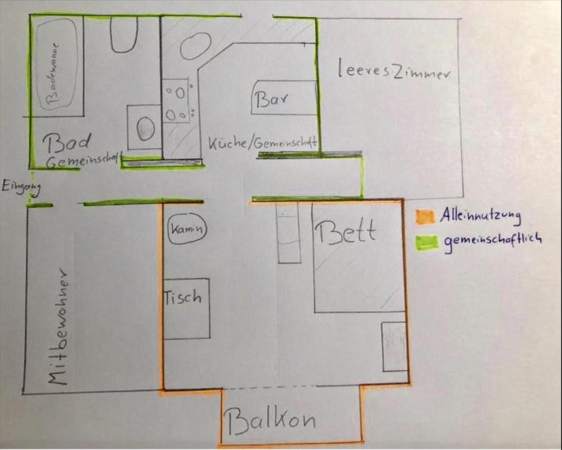 Апартаменти Zentrales Wg-Zimmer 1 Ravensburg, Balkon, Kamin Екстер'єр фото